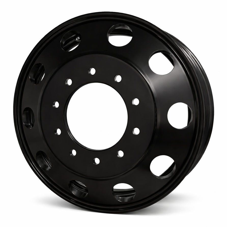 NorthStar 19.5x6.75 Satin Black Wheel – 10x225mm for Ram 4500/5500, Ford F450/F550 & F53/F600 (DRW)