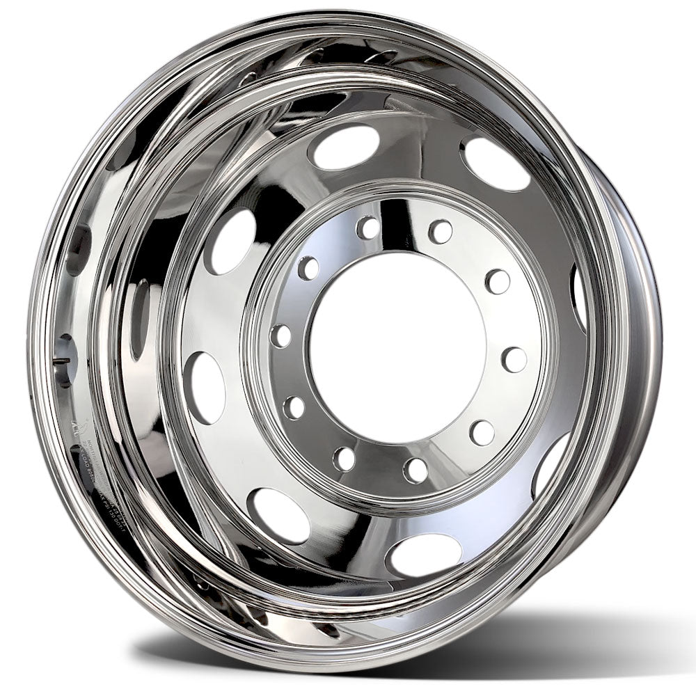 22.5x8.25 NORTHSTAR 10X285MM HUB PILOT MIRROR POLISHED BOTH SIDES "OVAL HOLE" 2