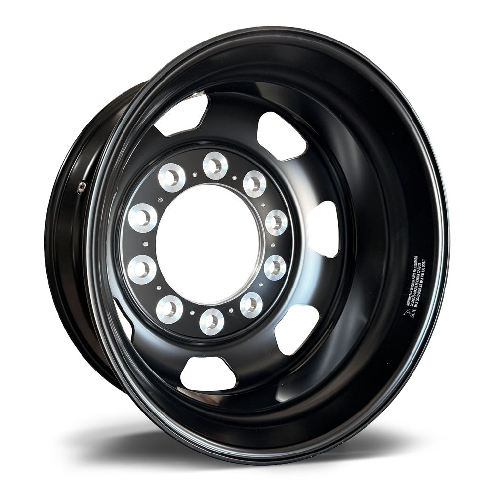 22.5x8.25 NORTHSTAR 10X285MM HUB PILOT SATIN BLACK REAR "7 Hole"